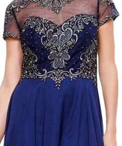 Nox Anabel - 5143 Beaded Embellished A-Line Gown