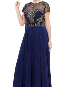 Nox Anabel - 5143 Beaded Embellished A-Line Gown