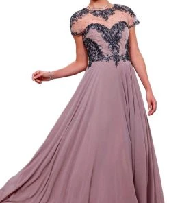 Nox Anabel - 5143 Beaded Embellished A-Line Gown