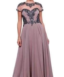 Nox Anabel - 5143 Beaded Embellished A-Line Gown