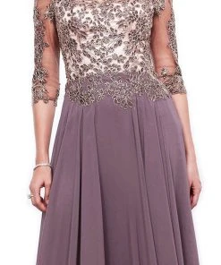 Nox Anabel - 5144 Embroidered A-Line Dress Formal Gowns