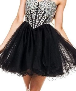 Nox Anabel - 6015 Sweetheart Neckline Corset Style Cocktail Dress Cocktail Dresses 16 Nox Anabel - 6015 Sweetheart Neckline Corset Style Cocktail Dress Cocktail Dresses