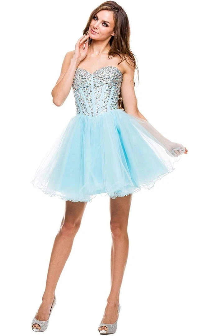 Nox Anabel - 6015 Sweetheart Neckline Corset Style Cocktail Dress Cocktail Dresses 13 Nox Anabel - 6015 Sweetheart Neckline Corset Style Cocktail Dress Cocktail Dresses