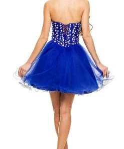 Nox Anabel - 6015 Sweetheart Neckline Corset Style Cocktail Dress Cocktail Dresses 24 Nox Anabel - 6015 Sweetheart Neckline Corset Style Cocktail Dress Cocktail Dresses