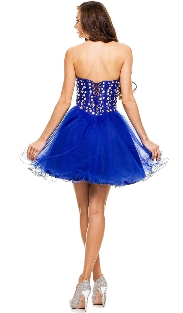 Nox Anabel - 6015 Sweetheart Neckline Corset Style Cocktail Dress Cocktail Dresses 12 Nox Anabel - 6015 Sweetheart Neckline Corset Style Cocktail Dress Cocktail Dresses