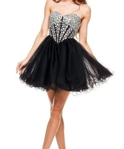 Nox Anabel - 6015 Sweetheart Neckline Corset Style Cocktail Dress Cocktail Dresses