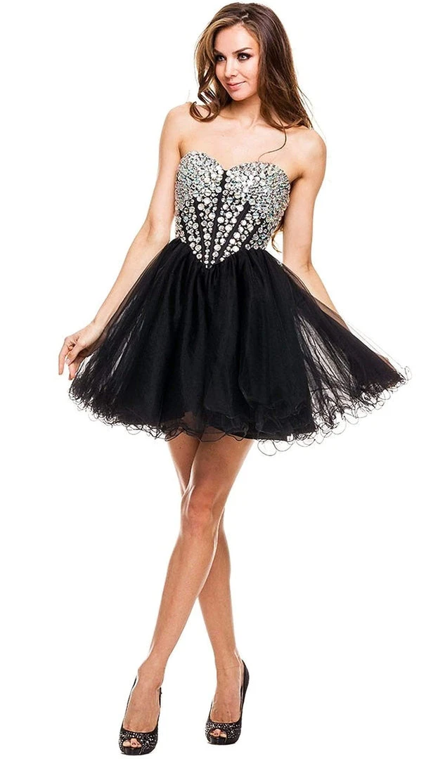 Nox Anabel - 6015 Sweetheart Neckline Corset Style Cocktail Dress Cocktail Dresses 3 Nox Anabel - 6015 Sweetheart Neckline Corset Style Cocktail Dress Cocktail Dresses