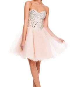 Nox Anabel - 6015 Sweetheart Neckline Corset Style Cocktail Dress Cocktail Dresses 19 Nox Anabel - 6015 Sweetheart Neckline Corset Style Cocktail Dress Cocktail Dresses