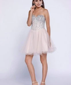 Nox Anabel - 6015 Sweetheart Neckline Corset Style Cocktail Dress Cocktail Dresses 20 Nox Anabel - 6015 Sweetheart Neckline Corset Style Cocktail Dress Cocktail Dresses