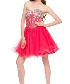 Nox Anabel - 6015 Sweetheart Neckline Corset Style Cocktail Dress Cocktail Dresses 22 Nox Anabel - 6015 Sweetheart Neckline Corset Style Cocktail Dress Cocktail Dresses