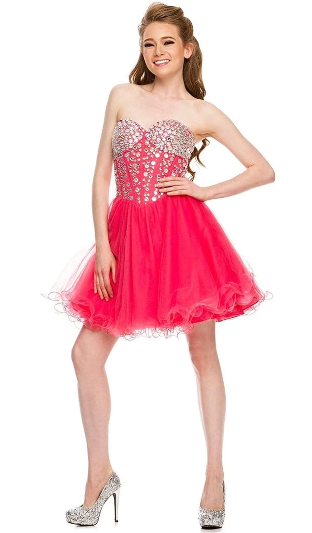 Nox Anabel - 6015 Sweetheart Neckline Corset Style Cocktail Dress Cocktail Dresses 10 Nox Anabel - 6015 Sweetheart Neckline Corset Style Cocktail Dress Cocktail Dresses