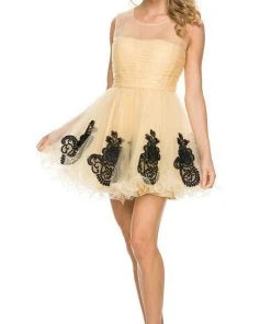 Nox Anabel - 6037 Ruched Illusion Neck Dress Cocktail Dresses