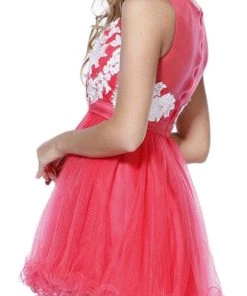 Nox Anabel - 6040 Embroidered Illusion Neck Dress