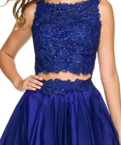 Nox Anabel - 6054 Embellished Bateau Neck Dress