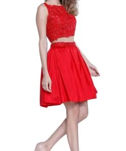 Nox Anabel - 6054 Embellished Bateau Neck Dress