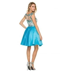 Nox Anabel - 6059 Sleeveless Illusion Adorned Cocktail Dress
