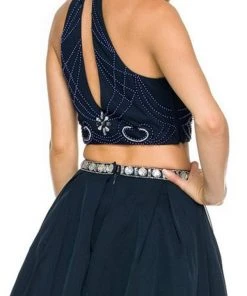 Nox Anabel - 6165 Two Piece Halter Dress Cocktail Dresses 11 Nox Anabel - 6165 Two Piece Halter Dress Cocktail Dresses