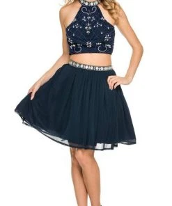 Nox Anabel - 6165 Two Piece Halter Dress Cocktail Dresses