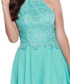 Nox Anabel - 6210 Lace Halter Neck Dress Cocktail Dresses