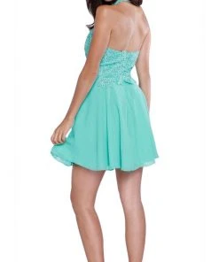 Nox Anabel - 6210 Lace Halter Neck Dress Cocktail Dresses