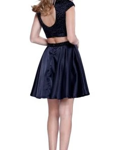 Nox Anabel - 6216 Bejeweled Jewel Neck Dress