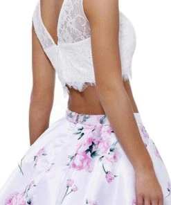 Cocktail Dresses Nox Anabel - 6221 Two-Piece Bateau Floral A-Line Cocktail Dress 11 Cocktail Dresses Nox Anabel - 6221 Two-Piece Bateau Floral A-Line Cocktail Dress