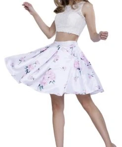 Cocktail Dresses Nox Anabel - 6221 Two-Piece Bateau Floral A-Line Cocktail Dress 12 Cocktail Dresses Nox Anabel - 6221 Two-Piece Bateau Floral A-Line Cocktail Dress