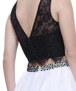 Nox Anabel - 6224 Two-Piece Lace Bateau Flutter Cocktail Dress Cocktail Dresses 9 Nox Anabel - 6224 Two-Piece Lace Bateau Flutter Cocktail Dress Cocktail Dresses