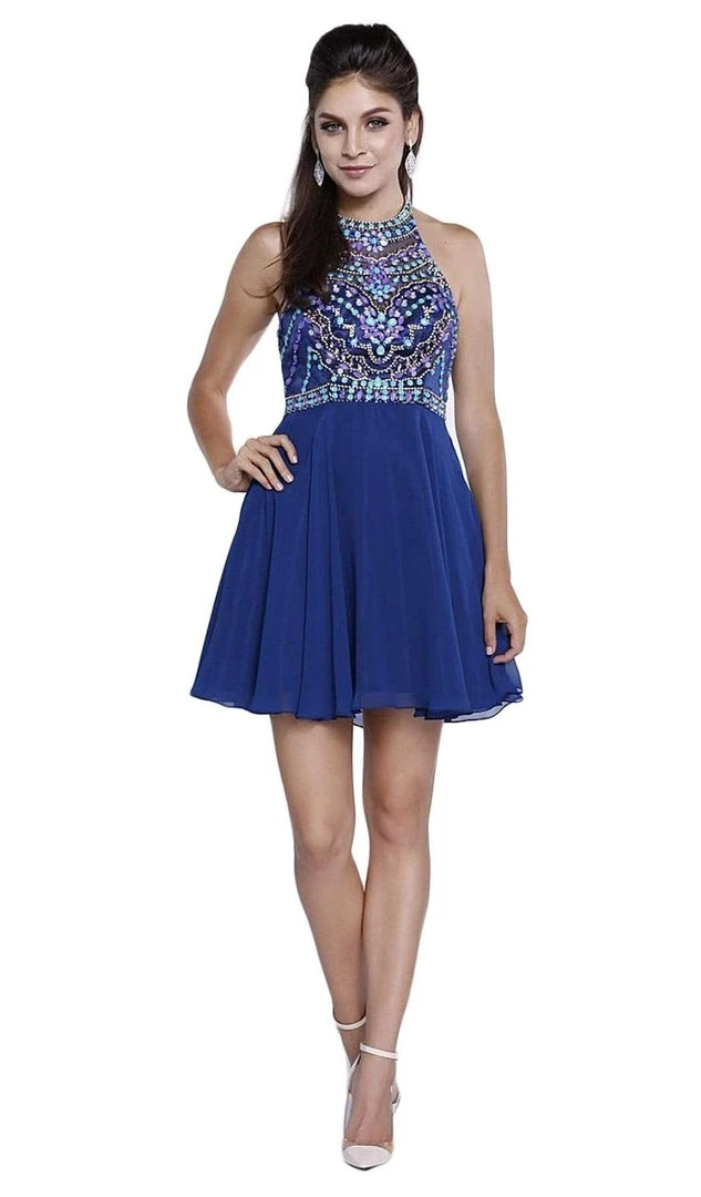 Nox Anabel - 6238 High Illusion Racerback Bejeweled Cocktail Dress 9 Nox Anabel - 6238 High Illusion Racerback Bejeweled Cocktail Dress