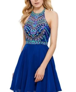 Nox Anabel - 6238 High Illusion Racerback Bejeweled Cocktail Dress 11 Nox Anabel - 6238 High Illusion Racerback Bejeweled Cocktail Dress