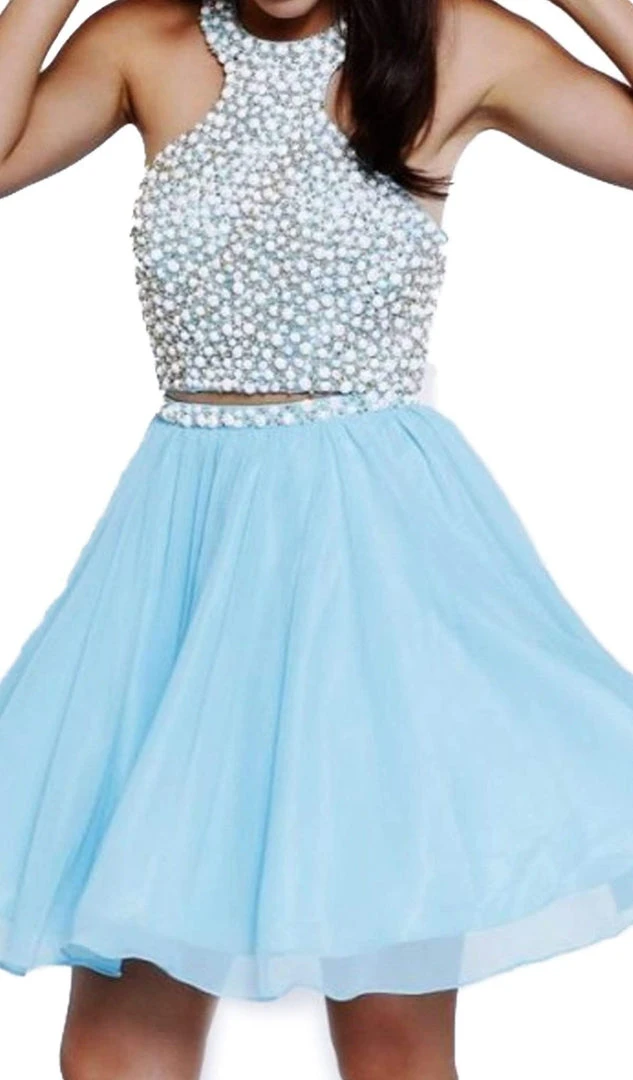 Nox Anabel - 6257 Beaded Yoke Halter A-Line Dress 4 Nox Anabel - 6257 Beaded Yoke Halter A-Line Dress