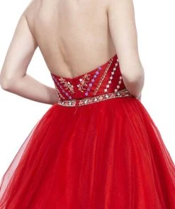 Cocktail Dresses Nox Anabel - 6259 Two-Piece Halter Beaded Bodice Dress