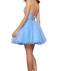 Cocktail Dresses Nox Anabel - 6259 Two-Piece Halter Beaded Bodice Dress