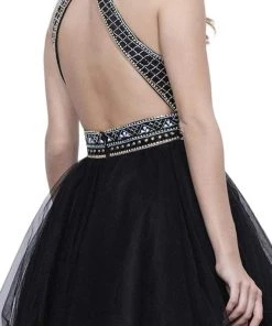 Nox Anabel - 6260 High Halter Keyhole Embellished Dress 11 Nox Anabel - 6260 High Halter Keyhole Embellished Dress