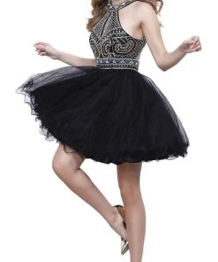 Nox Anabel - 6260 High Halter Keyhole Embellished Dress