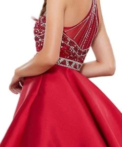 Nox Anabel - 6262 Ornate High Halter Illusion Cocktail Dress 11 Nox Anabel - 6262 Ornate High Halter Illusion Cocktail Dress