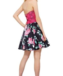 Nox Anabel - 6270 Two-Piece Lace Corset Floral Cocktail Dress Cocktail Dresses