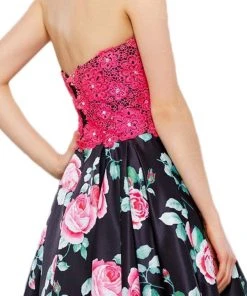 Nox Anabel - 6270 Two-Piece Lace Corset Floral Cocktail Dress Cocktail Dresses