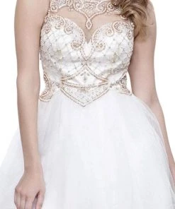 Cocktail Dresses Nox Anabel - 6271 Bead-Embellished Illusion Cocktail Dress 7 Cocktail Dresses Nox Anabel - 6271 Bead-Embellished Illusion Cocktail Dress