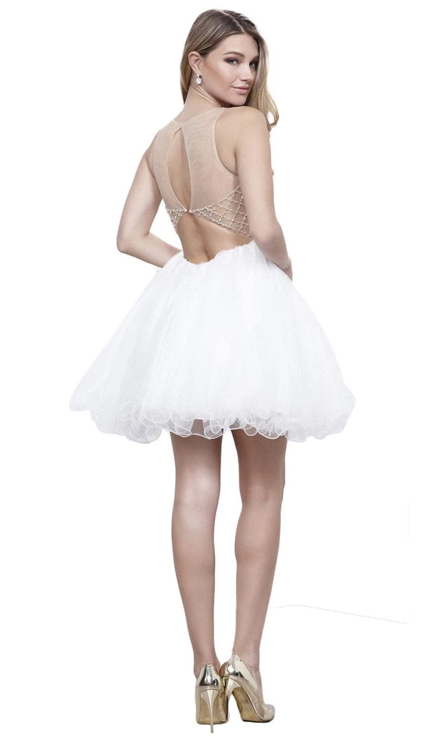 Cocktail Dresses Nox Anabel - 6271 Bead-Embellished Illusion Cocktail Dress 5 Cocktail Dresses Nox Anabel - 6271 Bead-Embellished Illusion Cocktail Dress