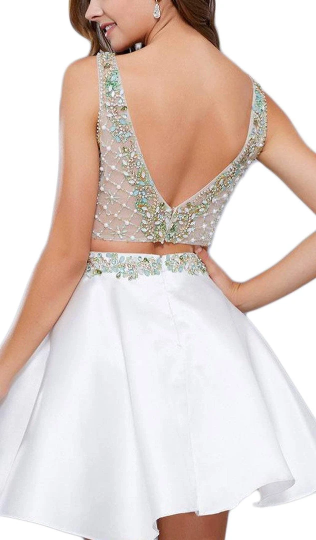 Cocktail Dresses Nox Anabel - 6275 Two-Piece Bejeweled V-Neck Dress 6 Cocktail Dresses Nox Anabel - 6275 Two-Piece Bejeweled V-Neck Dress