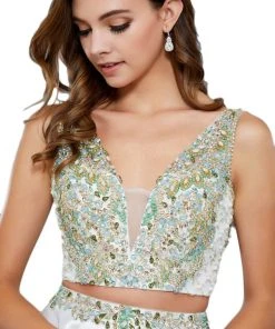 Cocktail Dresses Nox Anabel - 6275 Two-Piece Bejeweled V-Neck Dress 15 Cocktail Dresses Nox Anabel - 6275 Two-Piece Bejeweled V-Neck Dress