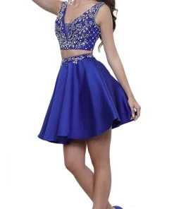 Cocktail Dresses Nox Anabel - 6275 Two-Piece Bejeweled V-Neck Dress 18 Cocktail Dresses Nox Anabel - 6275 Two-Piece Bejeweled V-Neck Dress