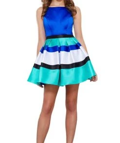 Nox Anabel - 6282 Sleeveless Bateau Mikado Short Party Dress Cocktail Dresses