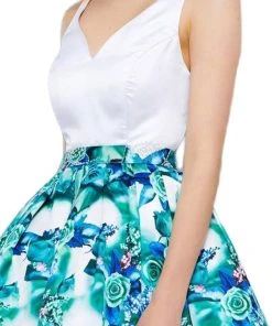 Nox Anabel - 6284 Sweetheart Floral A-Line Cocktail Dress