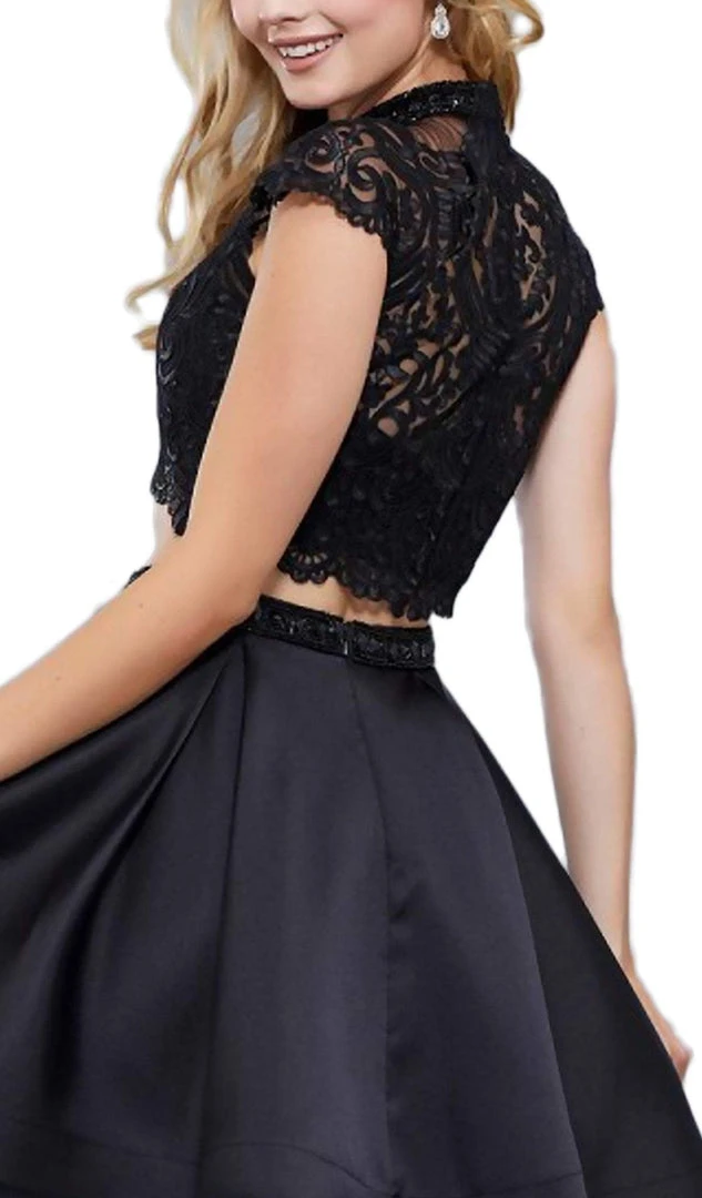 Nox Anabel - 6301 Two Piece Embellished A-line Cocktail Dress 6 Nox Anabel - 6301 Two Piece Embellished A-line Cocktail Dress