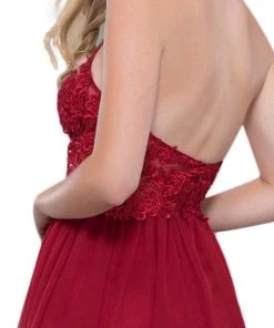 Nox Anabel - 6308 Ornate Lace Appliqued Illusion Halter Dress 17 Nox Anabel - 6308 Ornate Lace Appliqued Illusion Halter Dress