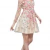 Nox Anabel - 6311 Long Sleeves Floral Embellished Cocktail Dress Cocktail Dresses 1 Nox Anabel - 6311 Long Sleeves Floral Embellished Cocktail Dress Cocktail Dresses