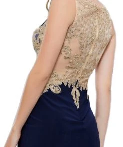 Nox Anabel - 6312 Gilded Bateau Neck Sheath Cocktail Dress 13 Nox Anabel - 6312 Gilded Bateau Neck Sheath Cocktail Dress