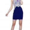 Cocktail Dresses Nox Anabel - 6313 Embellished Illusion Bateau Sheath Cocktail Dress